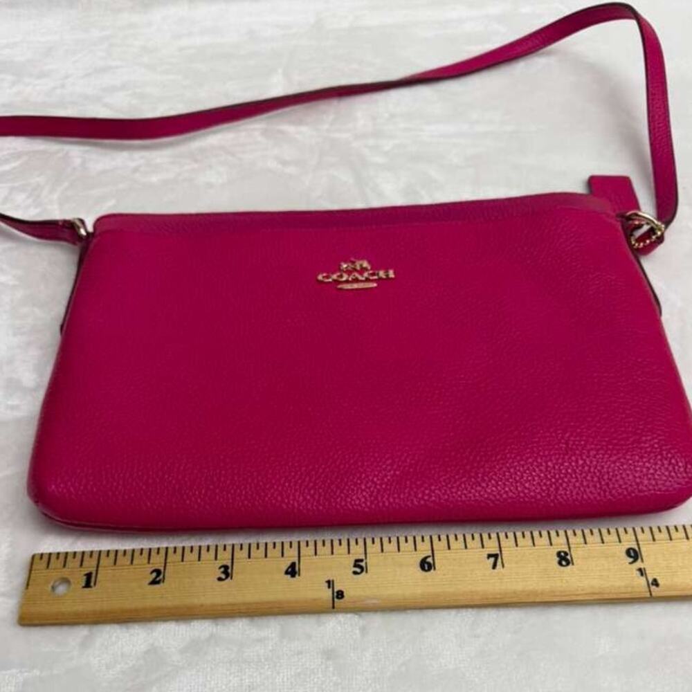 Coach Polished Pebble Crossbody Logo Cross Body Pink Ruby - Picture 9 of 10